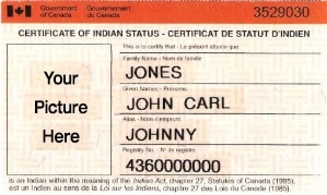 Indian status certificate - front