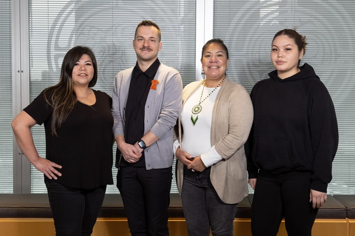 Group photo of 4 former Indigenous students at ISC