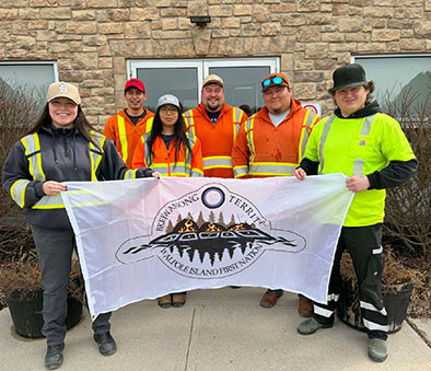 Colin Peters, Joshua Schram, Jalen Fisher, Raven Kicknosway, Brooklin Sword et Brayden Sands, Recipients of the National First Nations Water Leadership Award